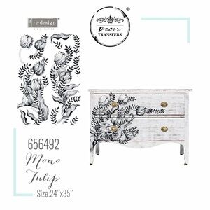 TWO TRANSFERS~Redesign with Prima Decor Transfer ~ MONO TULIP 24” x 35”